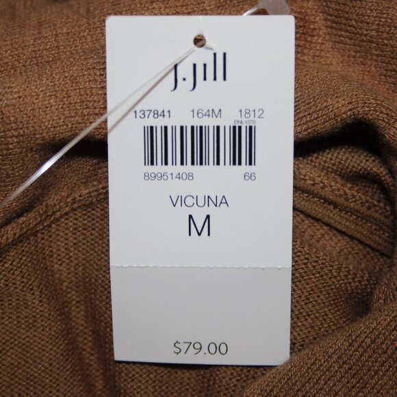 J Jill Sweater $79 Vicuna Sz M Brown Turtleneck Tunic Cotton Viscose Sweater - Picture 10 of 15